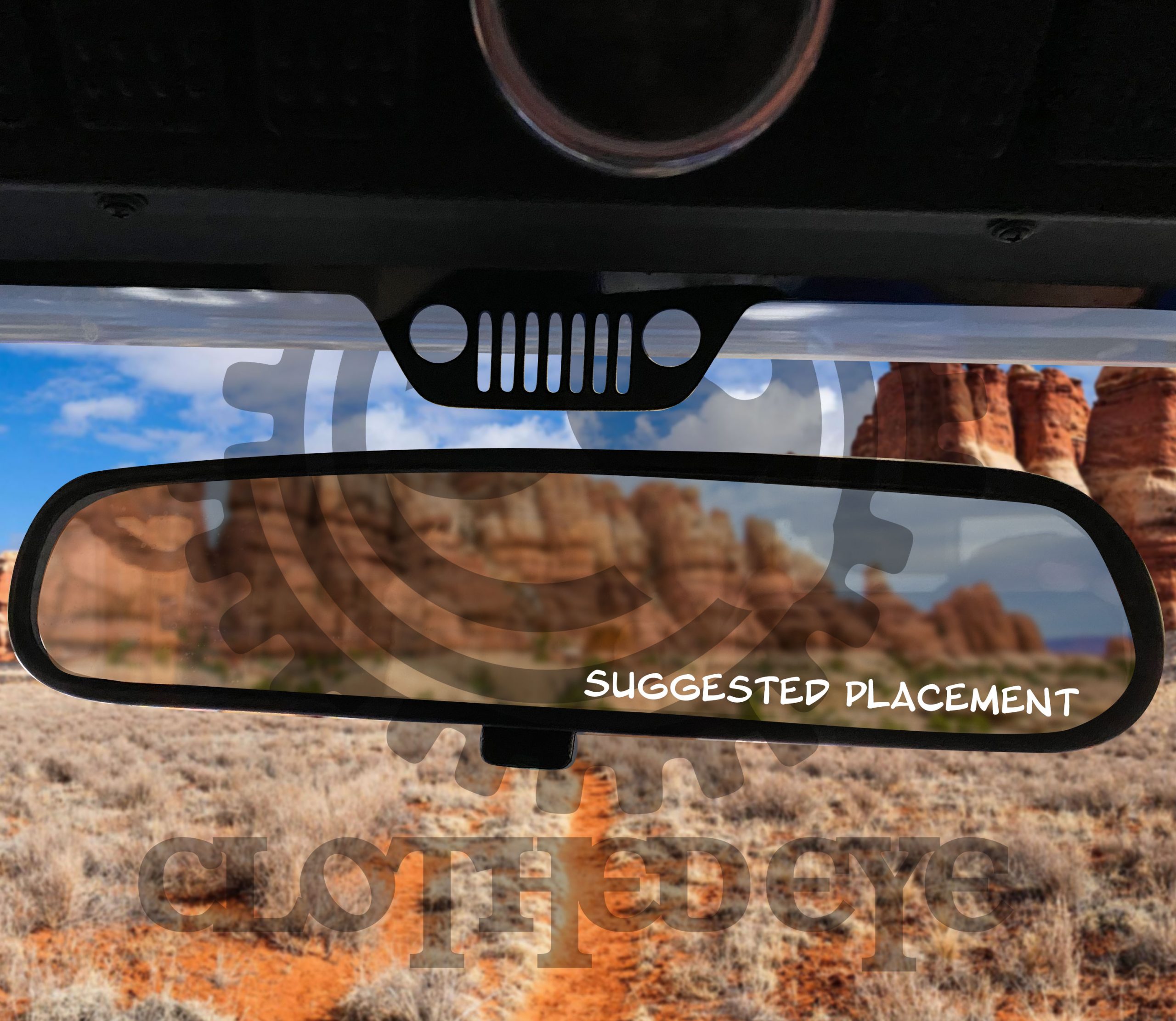Behind Mirror WIndshield Grill Decal